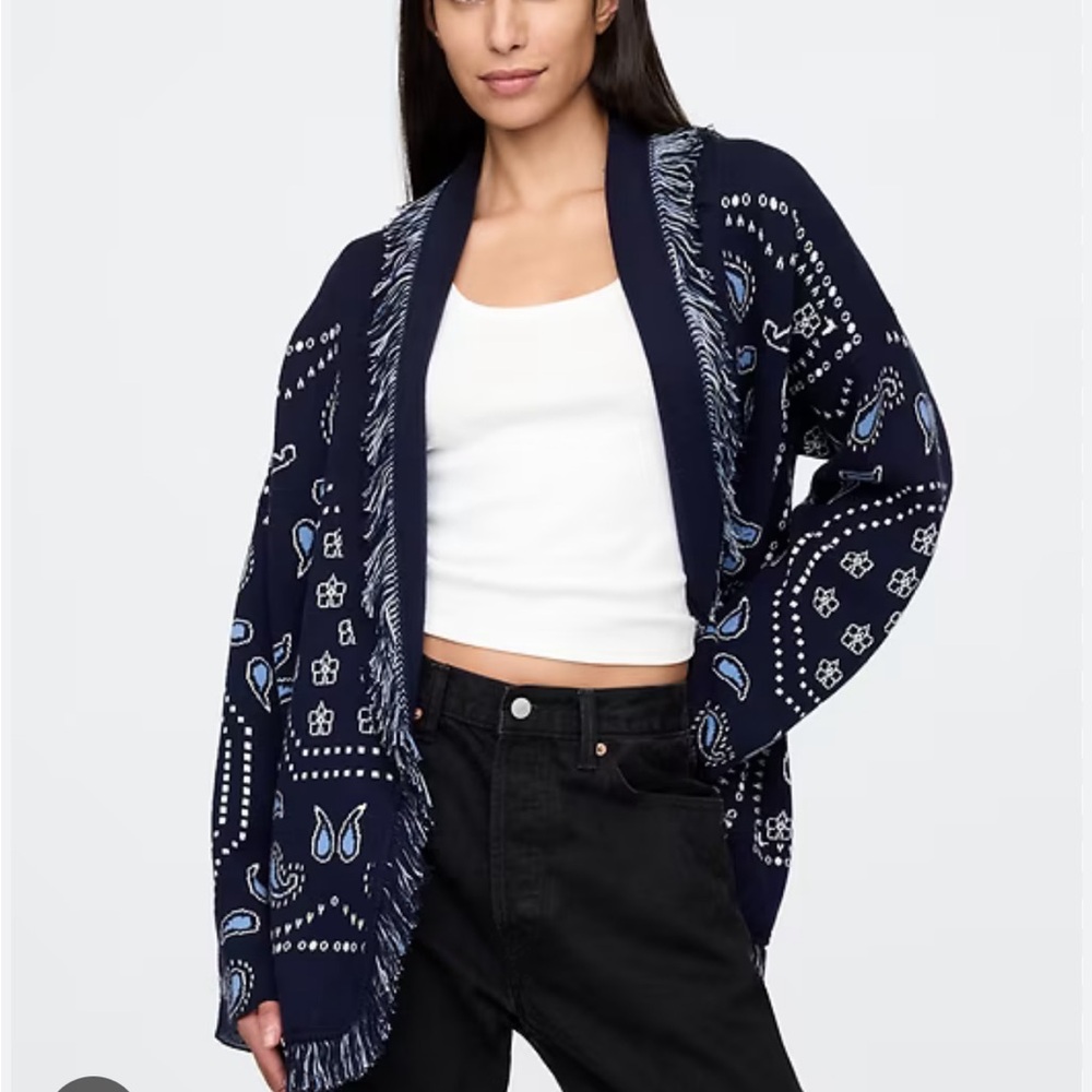 GAP Navy and Blue Patterned Women's Cardigan